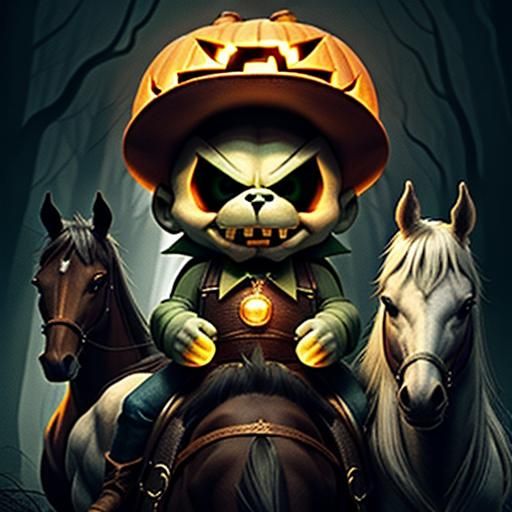 Super Luigi as Headless Horseman in Burton Style