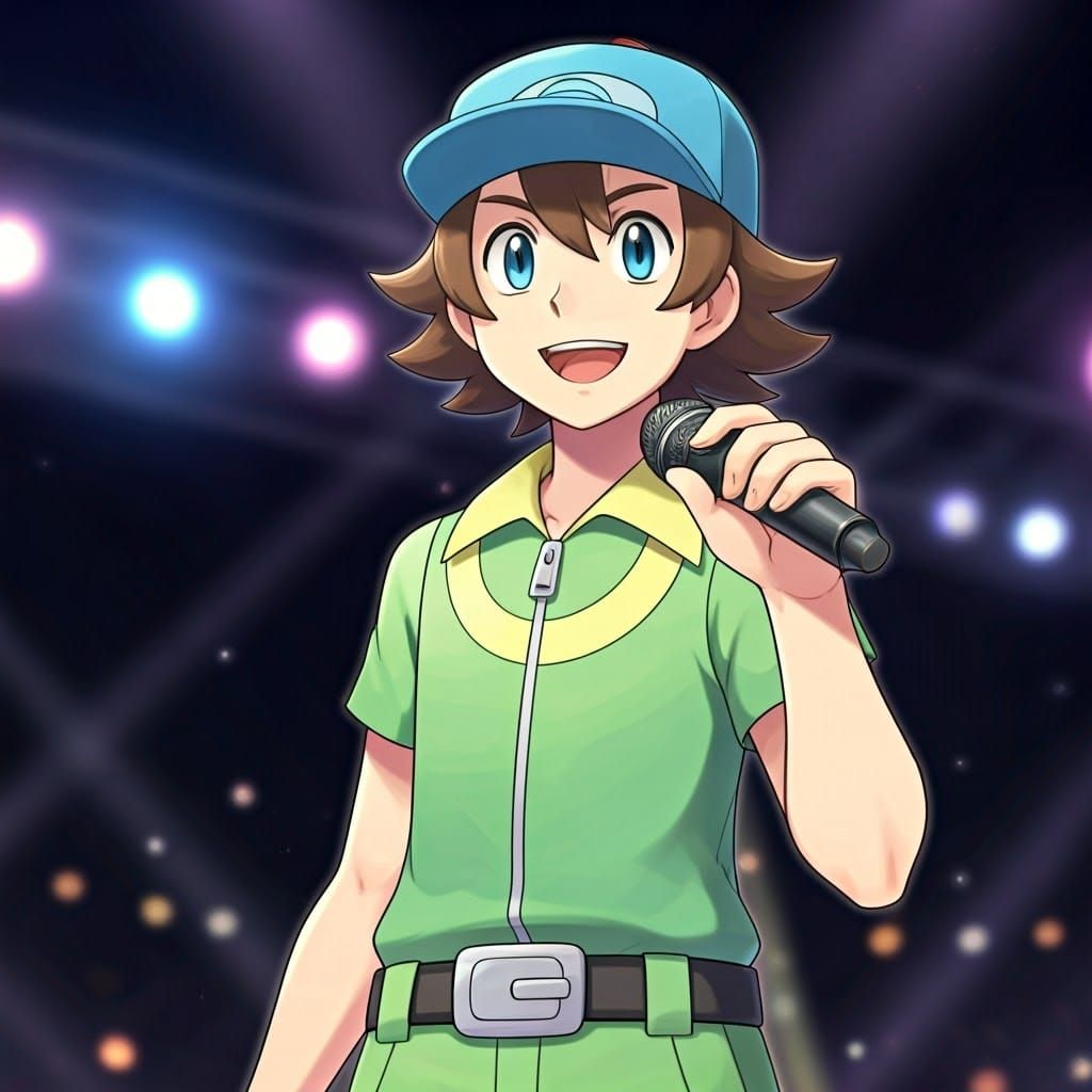 Pokémon Trainer Ritchie Rocks the Stage in Vibrant Style