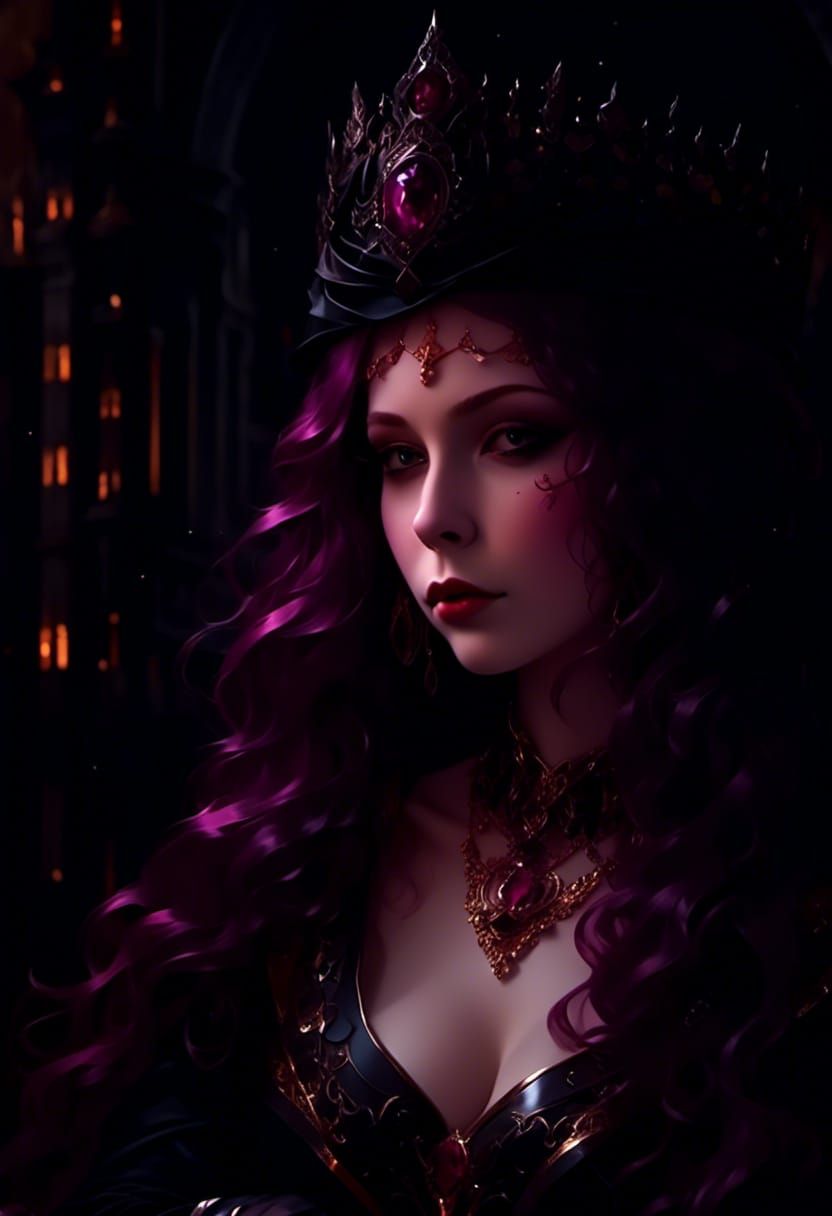 Drow Queen in Hyperrealistic Sci-Fi Underground City