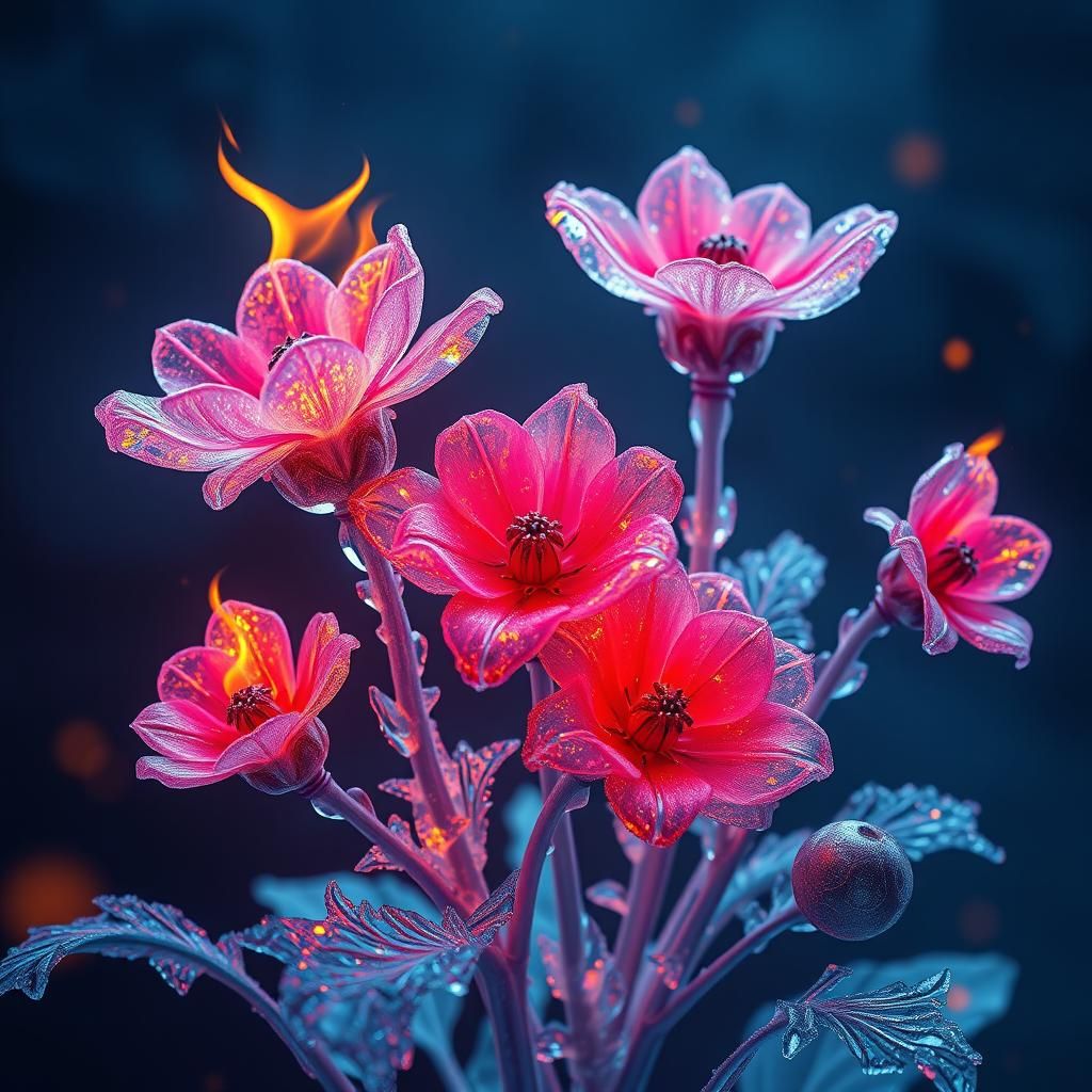 Ice and Fire Flowers in Unreal Engine Style