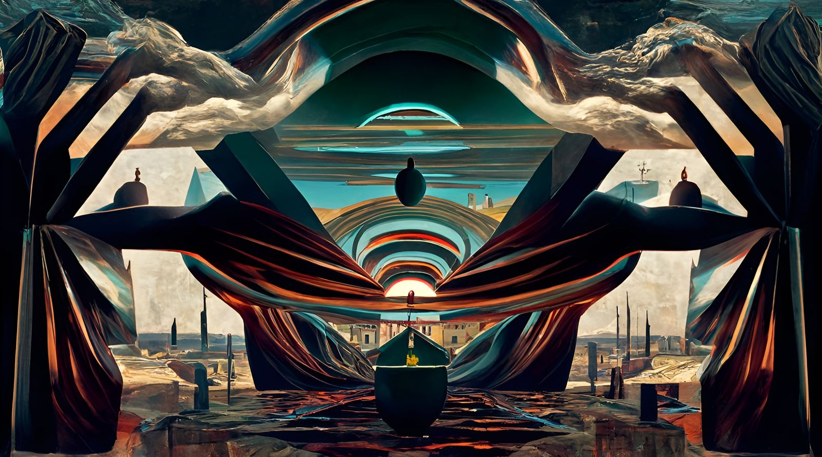 Surreal Abstract Landscape in Metaphysical Style