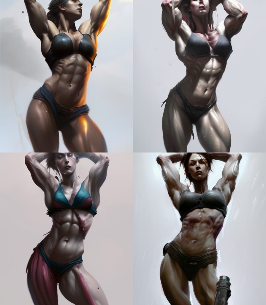 Muscular Female Dark Fantasy Concept Art