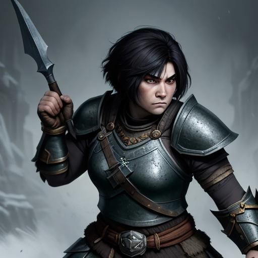 Hauntingly Beautiful Unarmored Dwarven Warrior