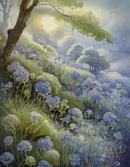 Vintage Botanical Illustration of Winter Florals