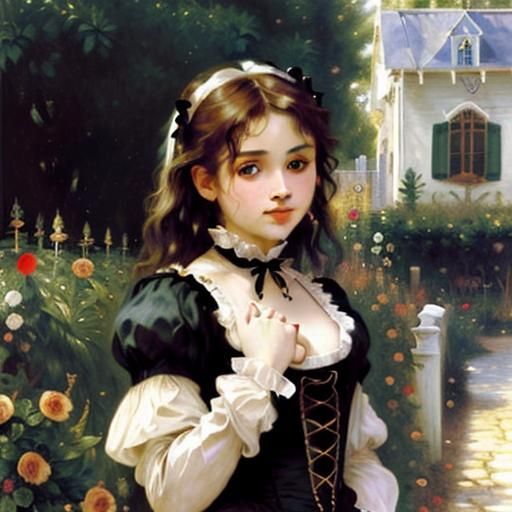 Gothic Victorian Cottage Garden in Golden Hour