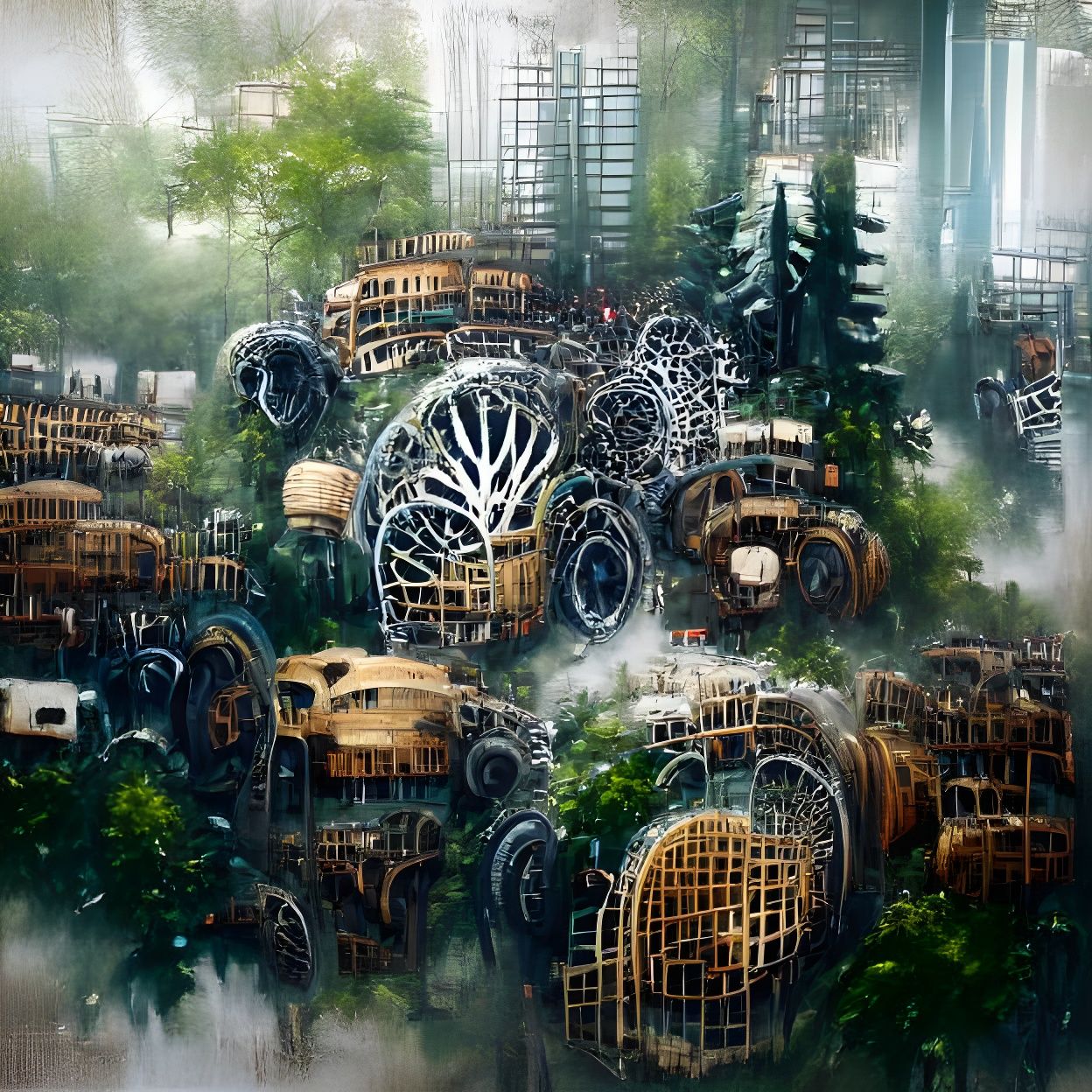 Gears Metropolis Inside Birdcage in Forest