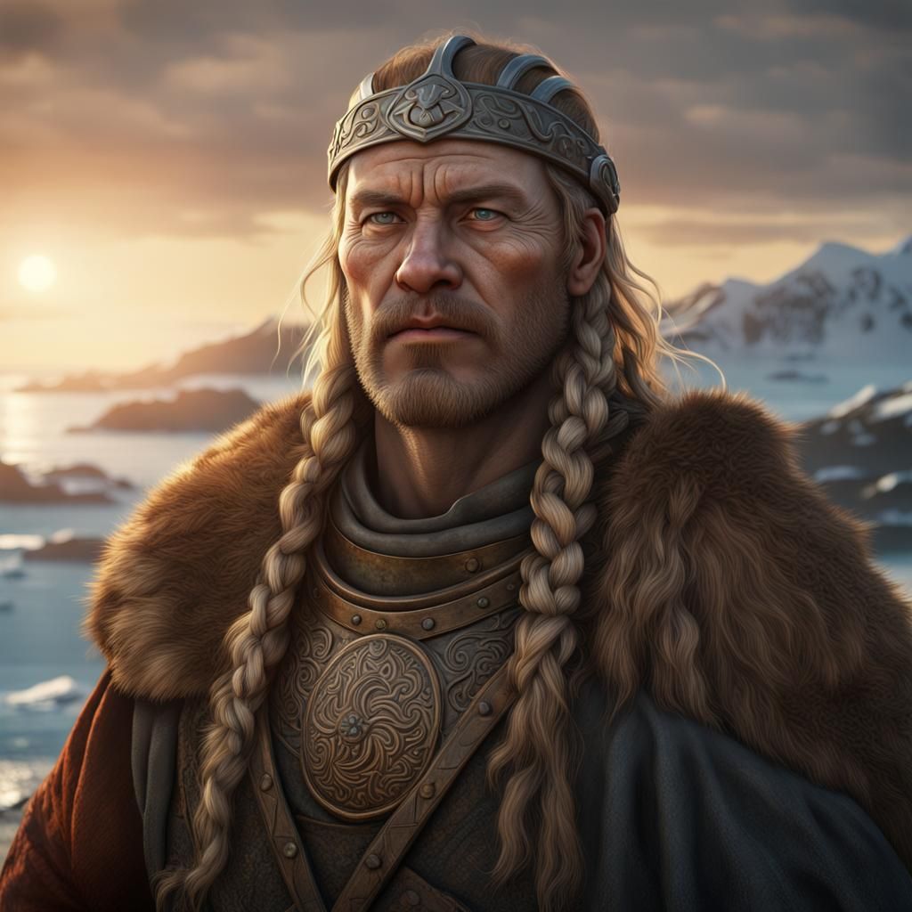 Viking Portrait of Friendship and Love in Fantasy Style