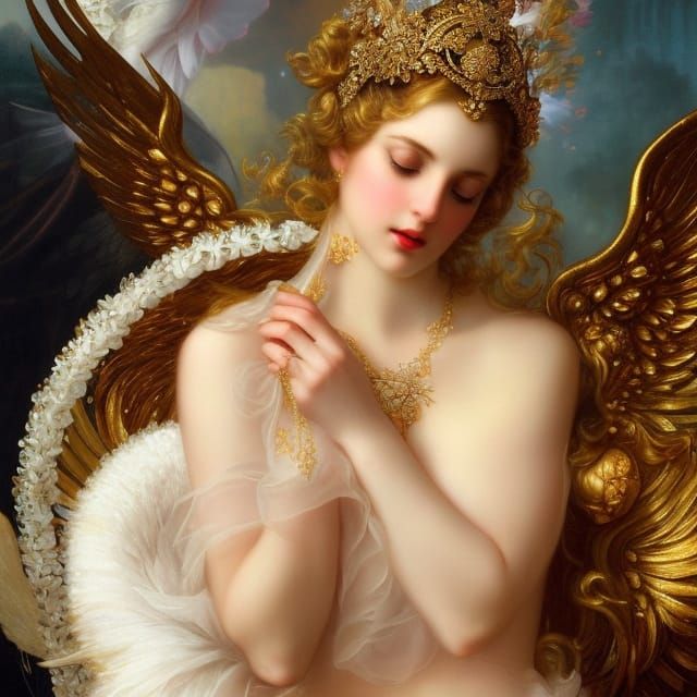 Angel and a celestial bath