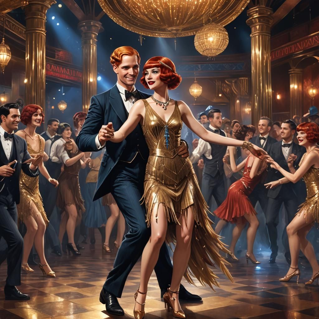 1920s Dance Club Romance Book Cover in Art Nouveau Style