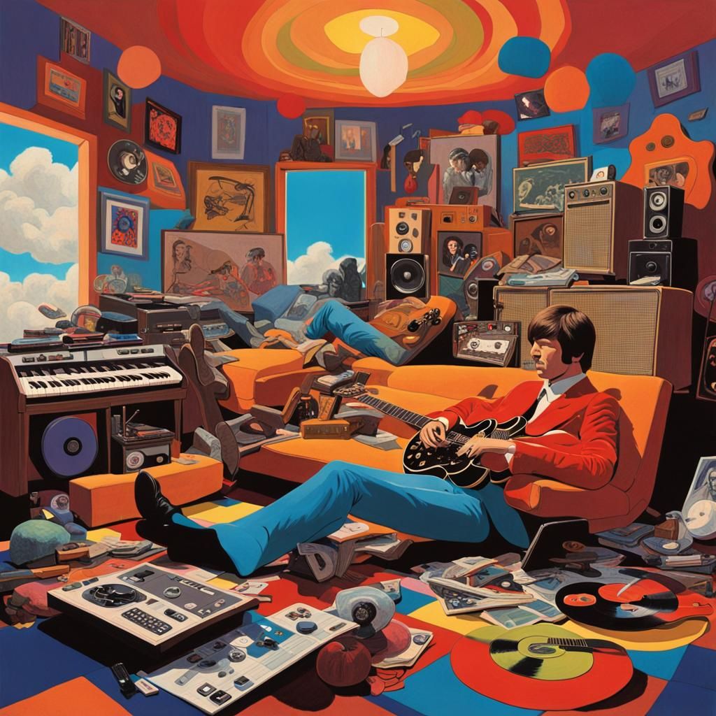 Musician's Dream in Vibrant Airbrush Art