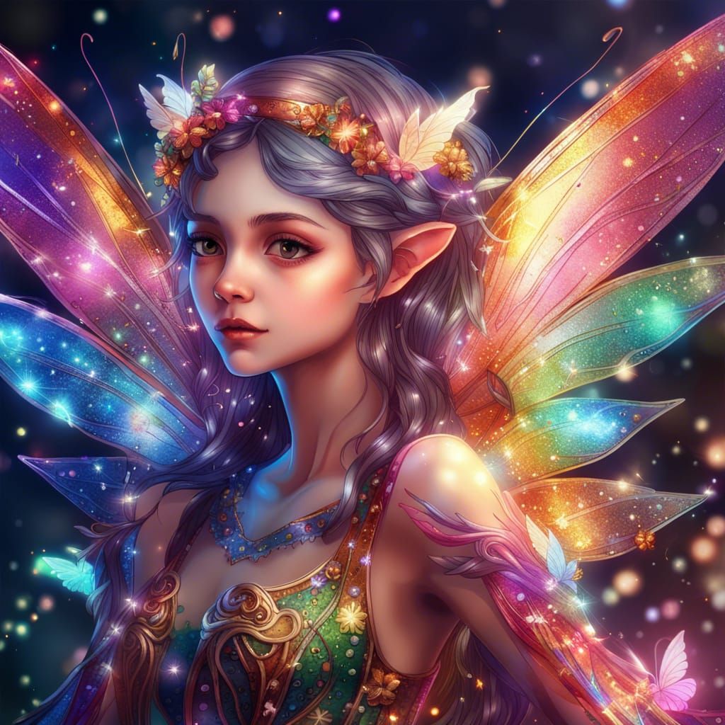 Glittering Fairy with Anime-Inspired Details