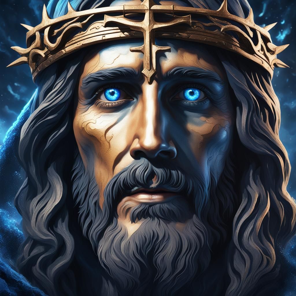 Blue-Eyed Jesus Christ: Detailed Matte Painting