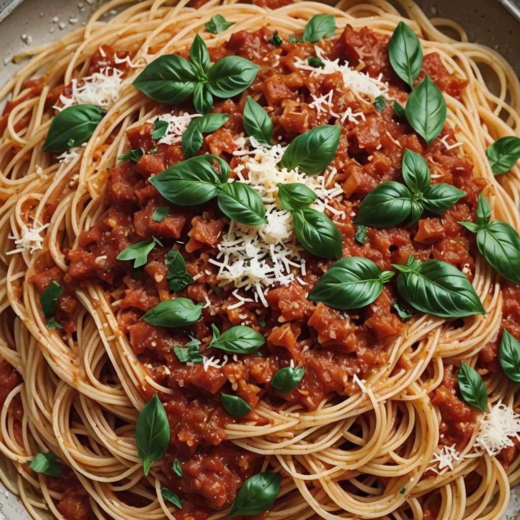 Spaghetti with Marinara Sauce in Cinematic Style