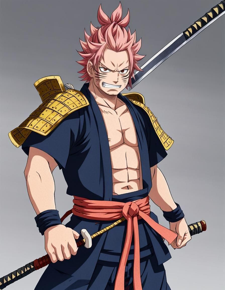 Natsu Dragneel as a Samurai Warrior