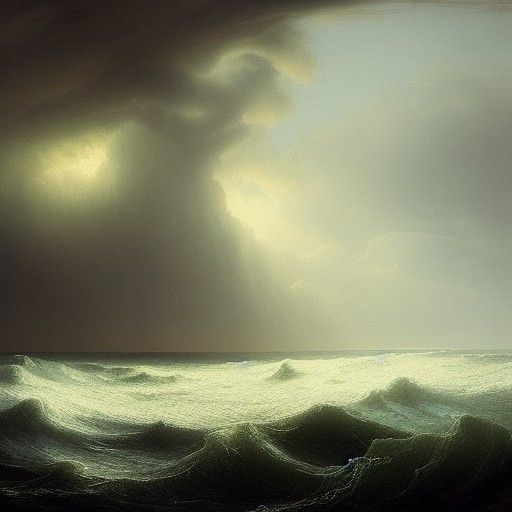 Horror Storm Over the Ocean