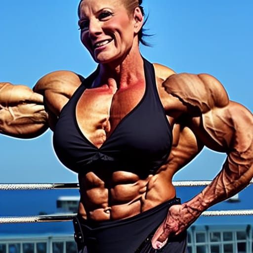 Muscular Bodybuilder Mom with Ripped Physique