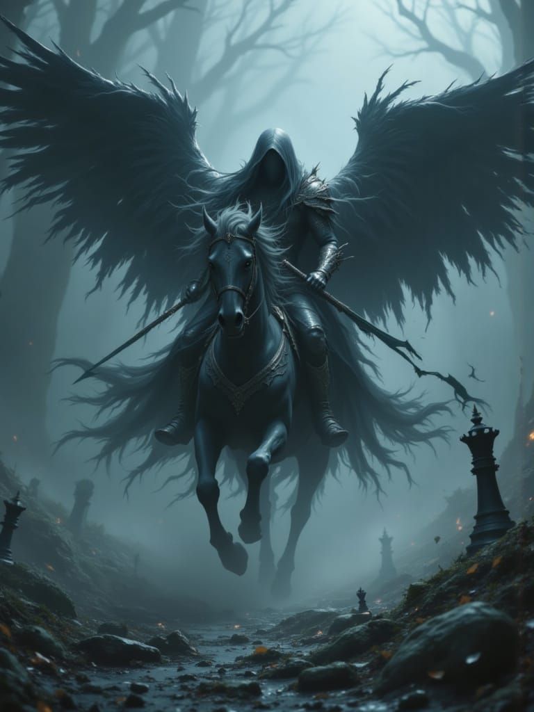 Dark Angel and Reaper Ride Chess Battlefield