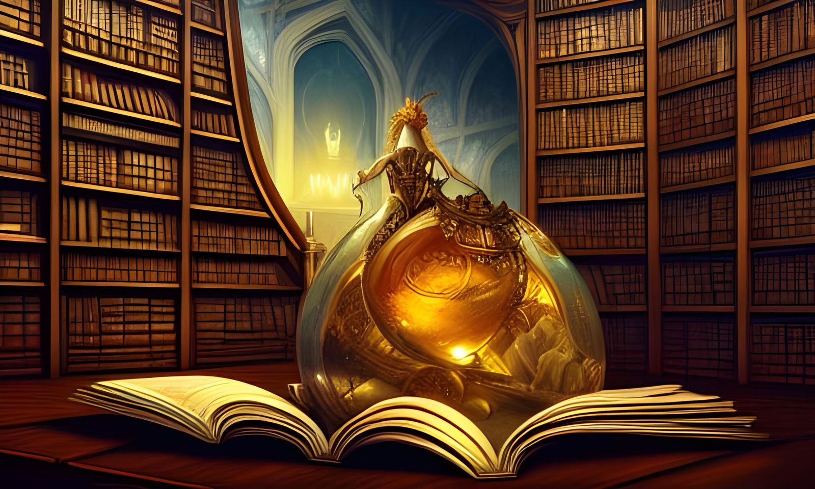 Epic Grand Library Digital Illustration in Unreal Engine