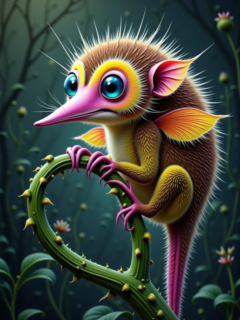 Exotic Alien Creature in a Photorealistic Alien Landscape