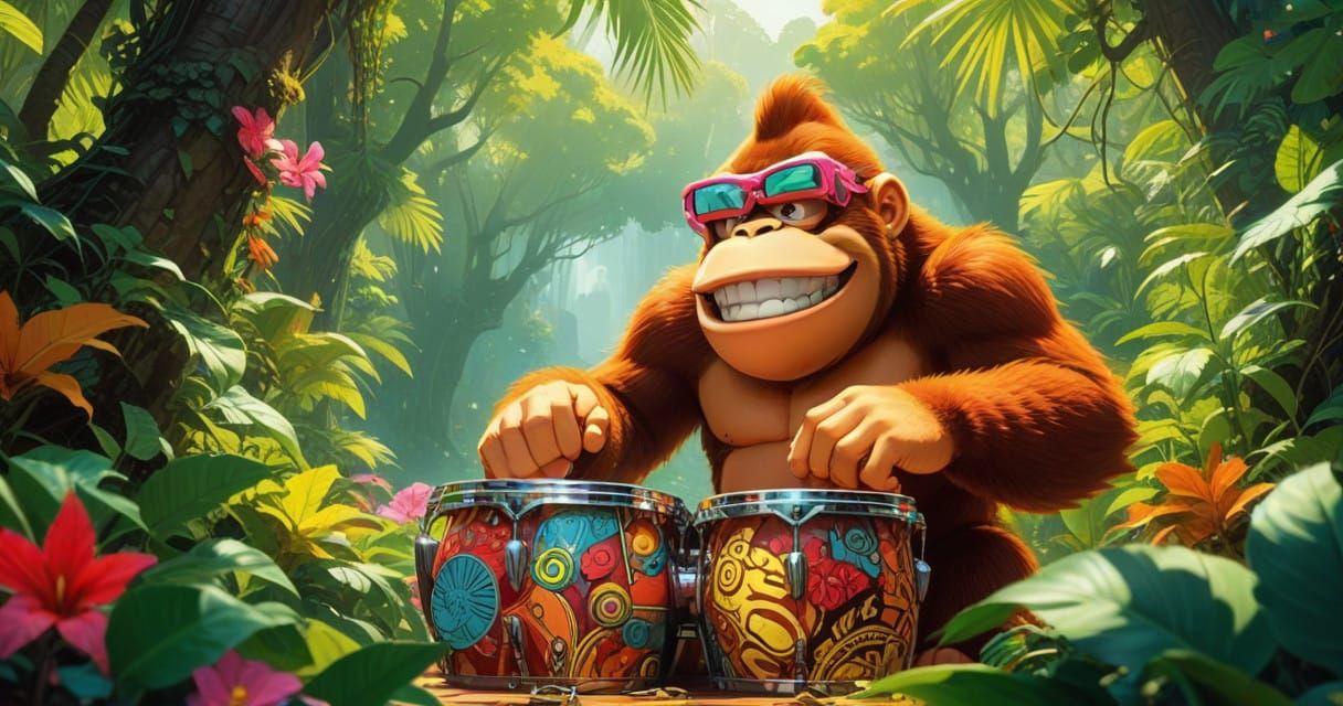Donkey Kong in Electrifying Bongo Performance