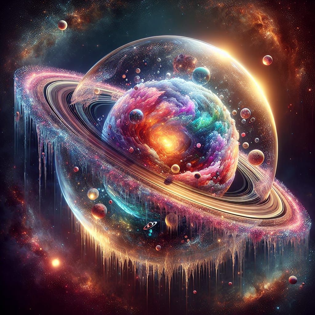 Galaxy in Glass Saturn: Fantastical Concept Art