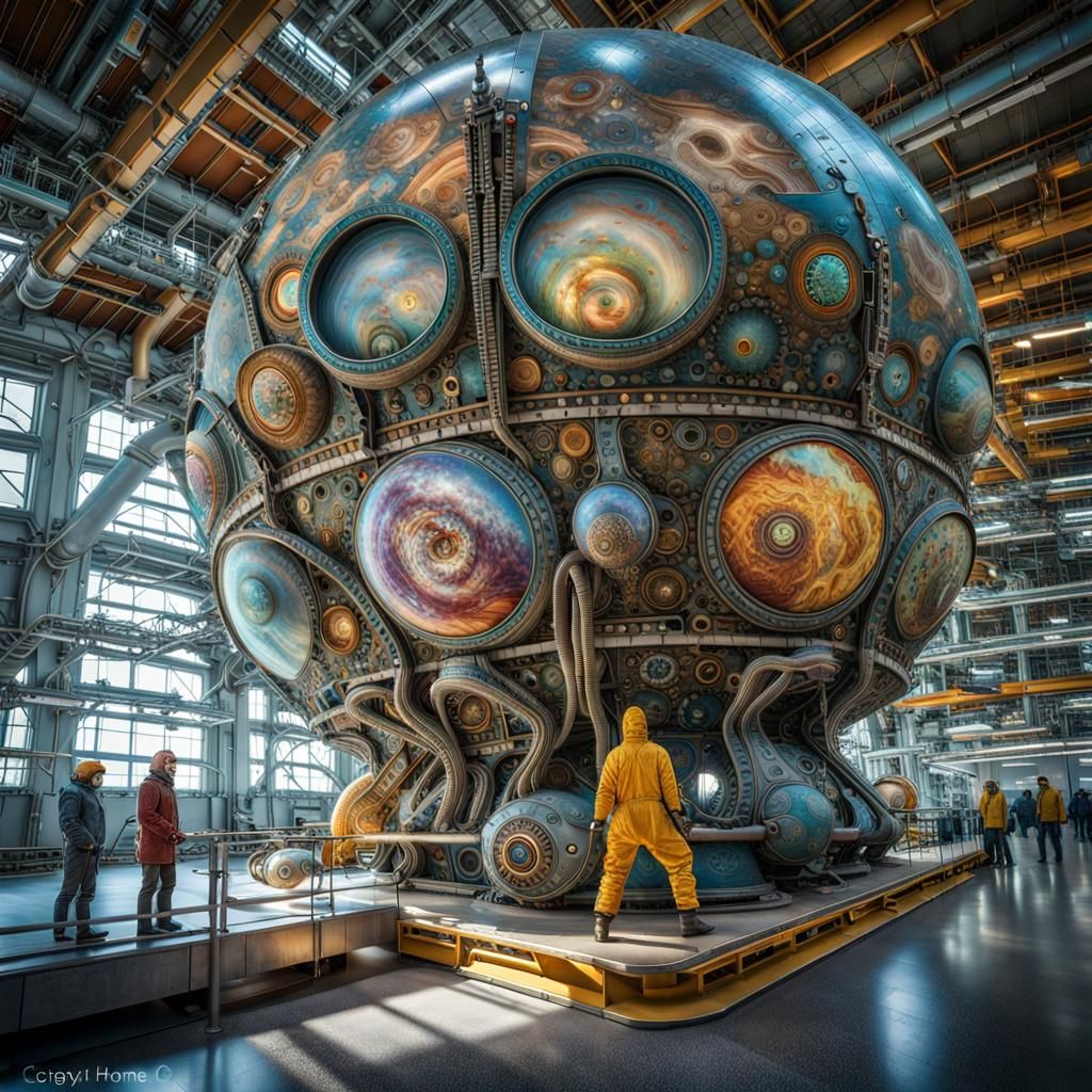 Colorful Dreamlike CERN Tour with Alien Beings