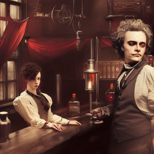 Sweeney Todd in Dark Fantasy Style