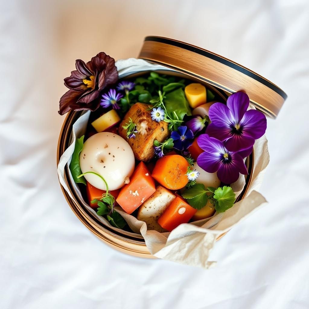 Delicious Packaged Meal with Vibrant Ingredients