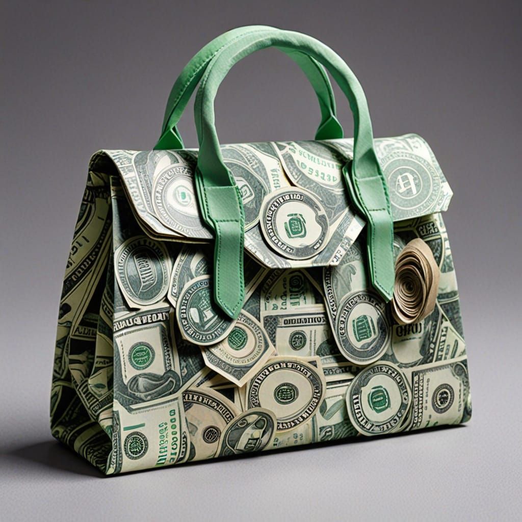Origami Handbag Crafted from Paper Money