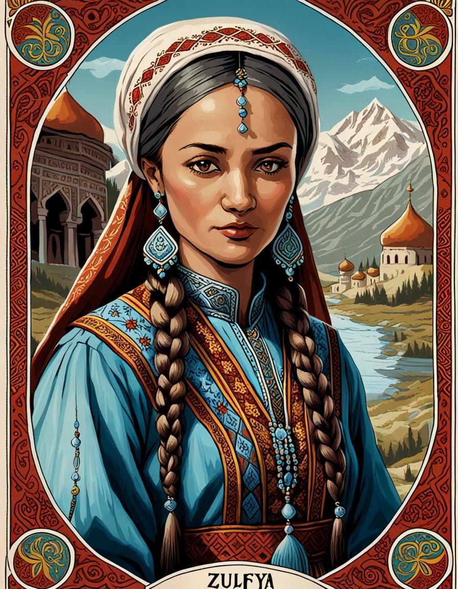 Tarot Card of Tatar Woman Zulfya