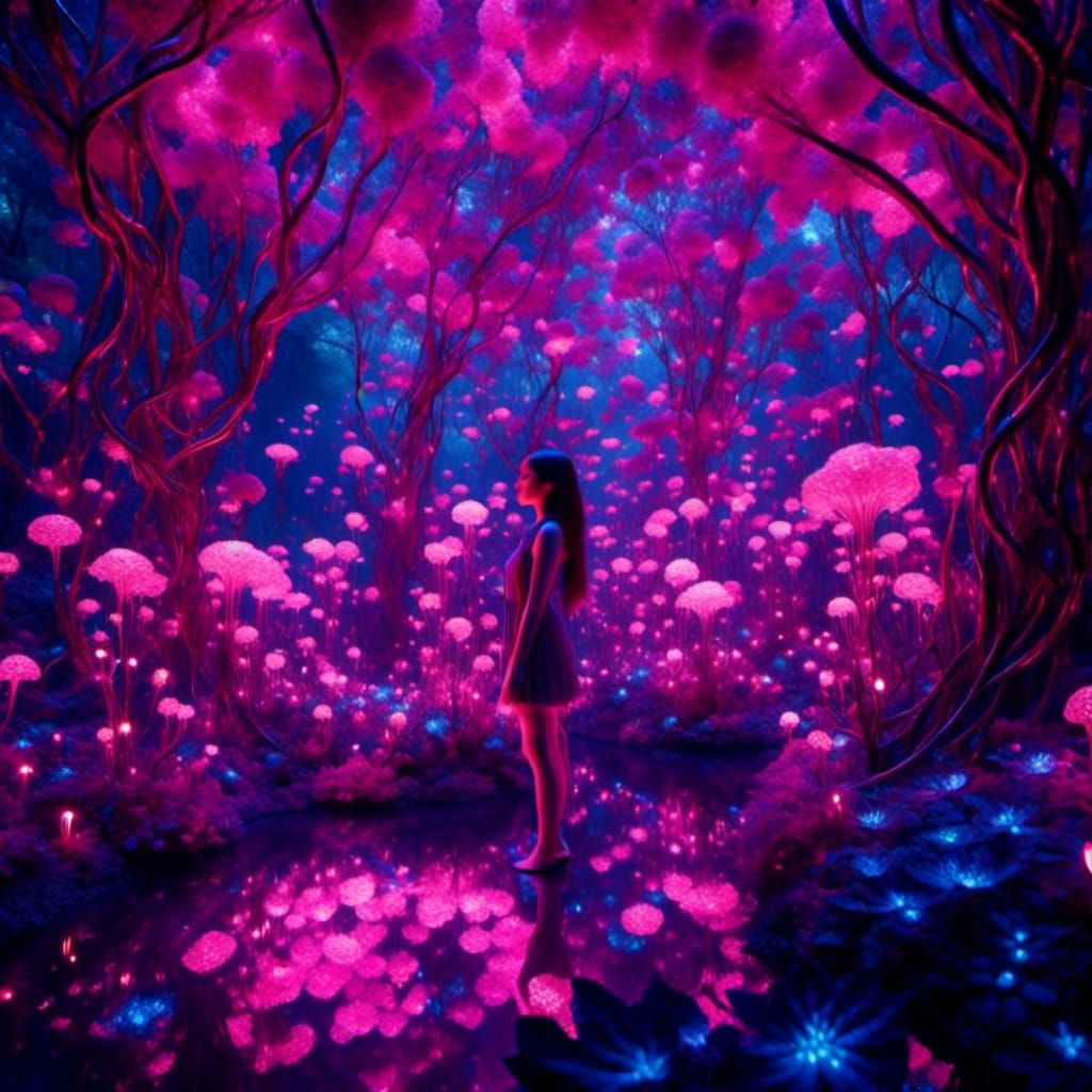 Bioluminescent Flowers Bloom on Robotic Vines