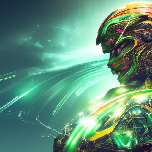 Fully Charged Battery with Green Energy Aesthetic