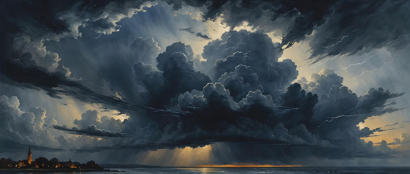 Surreal Cosmic Storm in Digital Illustration Style