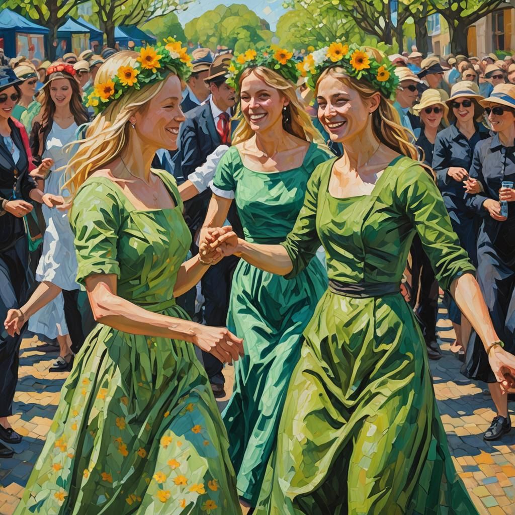 Jack in the Green Festival: Neo-Impressionist Painting
