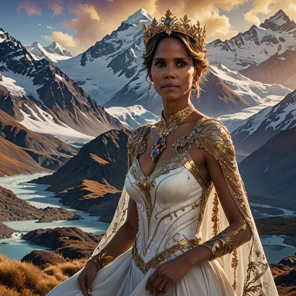 Halle Berry as Snow Queen: Fantasy Art Portrait
