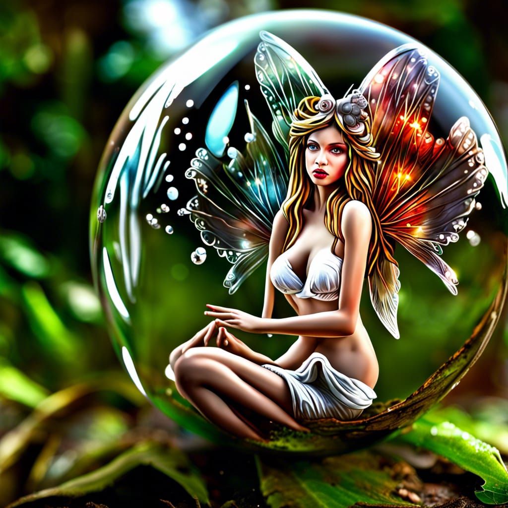 Faity in glass sphere