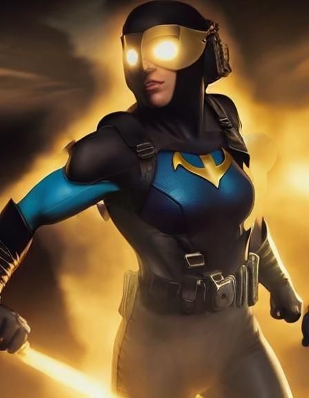 Powerful Superhero Portrait in Comic Book Style