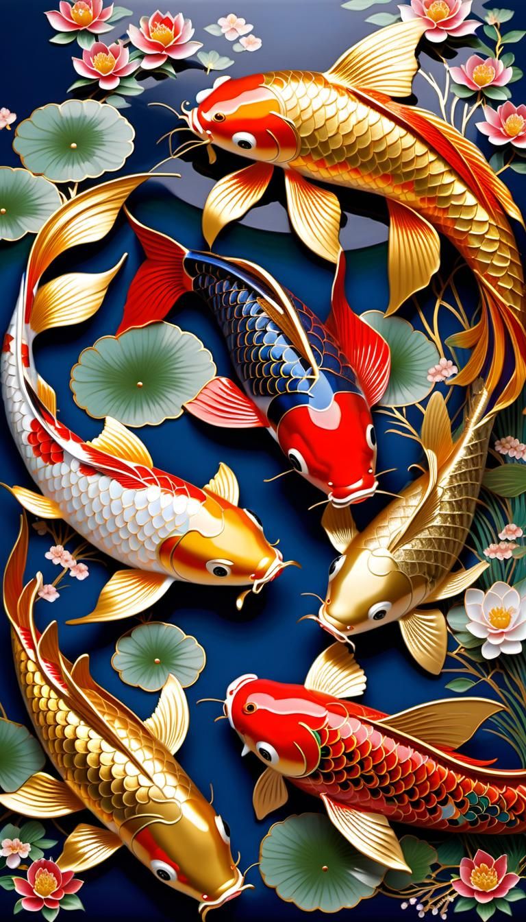 Cloisonne koi carp