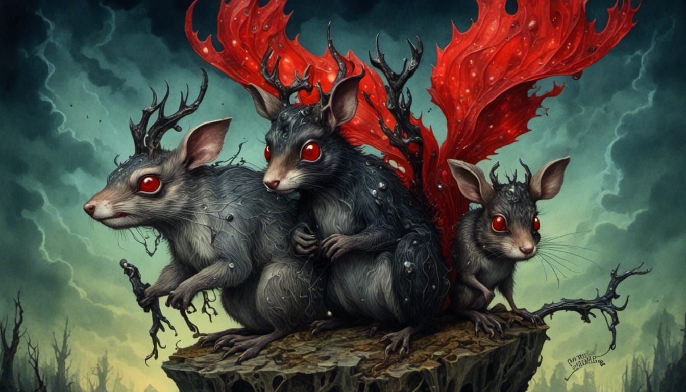 Menacing Foes: Rocky and Bullwinkle in Dark Cartoon Style