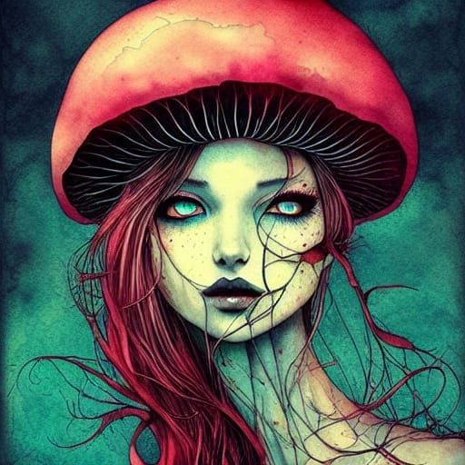 Ethereal Mushroom Woman: A Fantasy Masterpiece