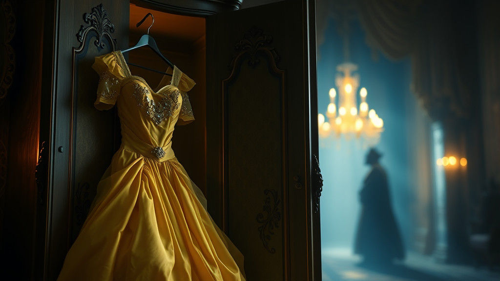 Enchanted Forgotten Ball Gown in Dreamlike Castle Scene