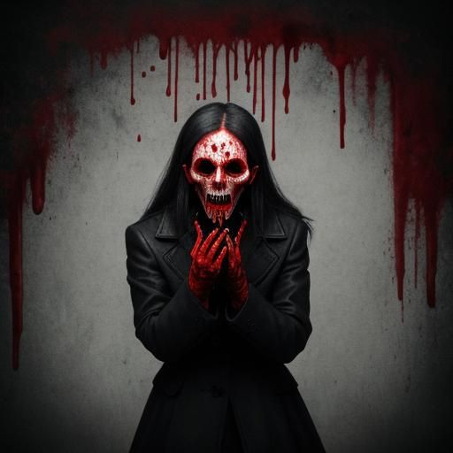 Sinister Woman Holding Severed Head