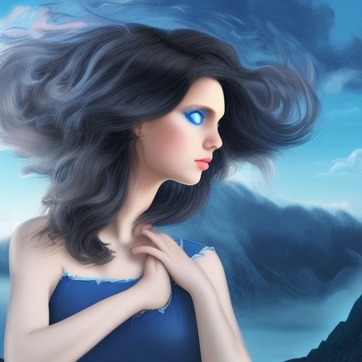 Black Haired Girl Casting Wind Magic