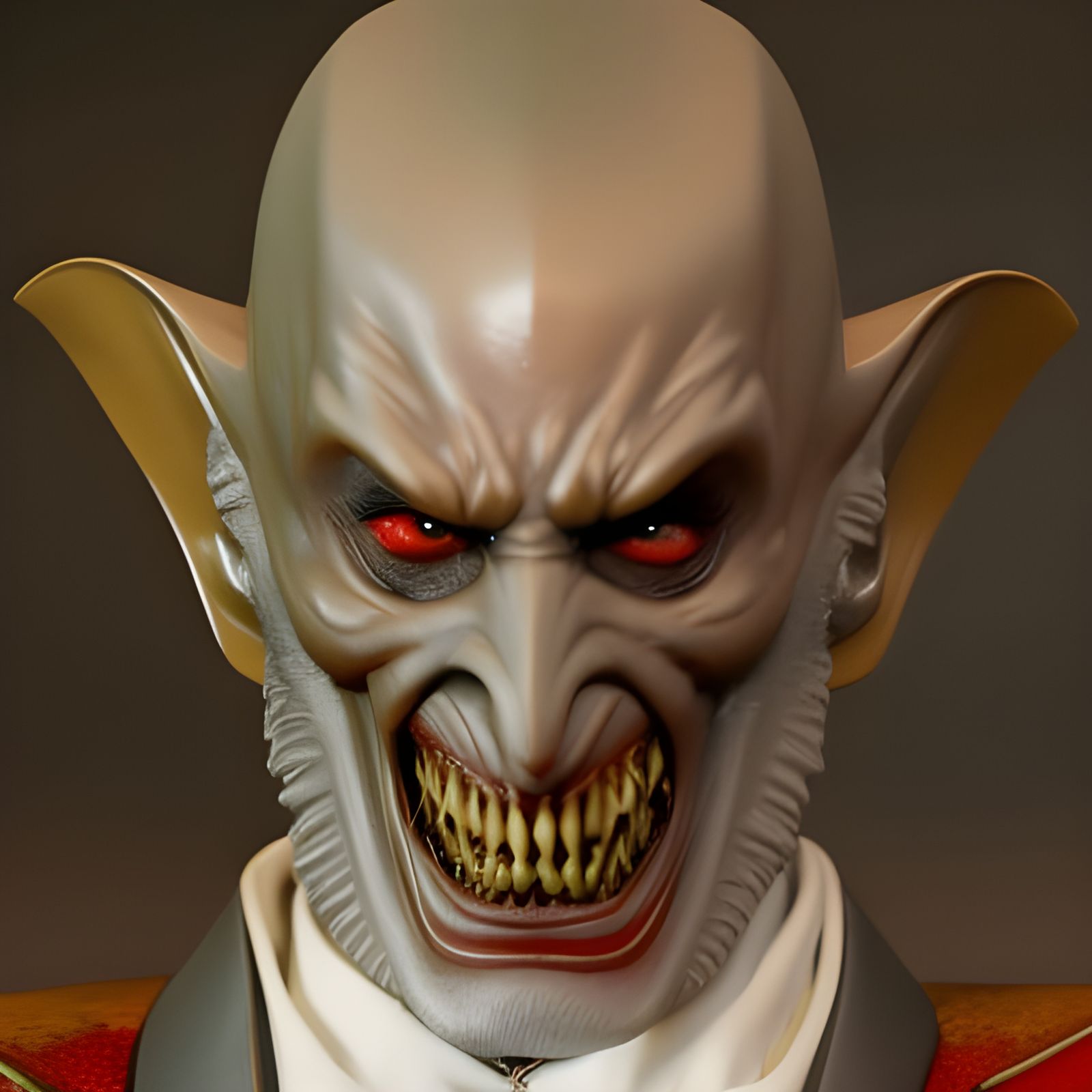 Nosferatu Vampire Dracula Close-Up: Detailed 3D Rendering