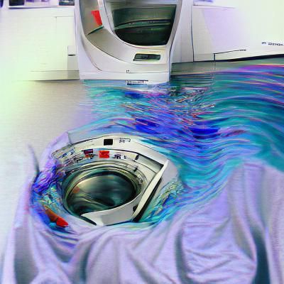Surreal Image of Drowning in a Washing Machine