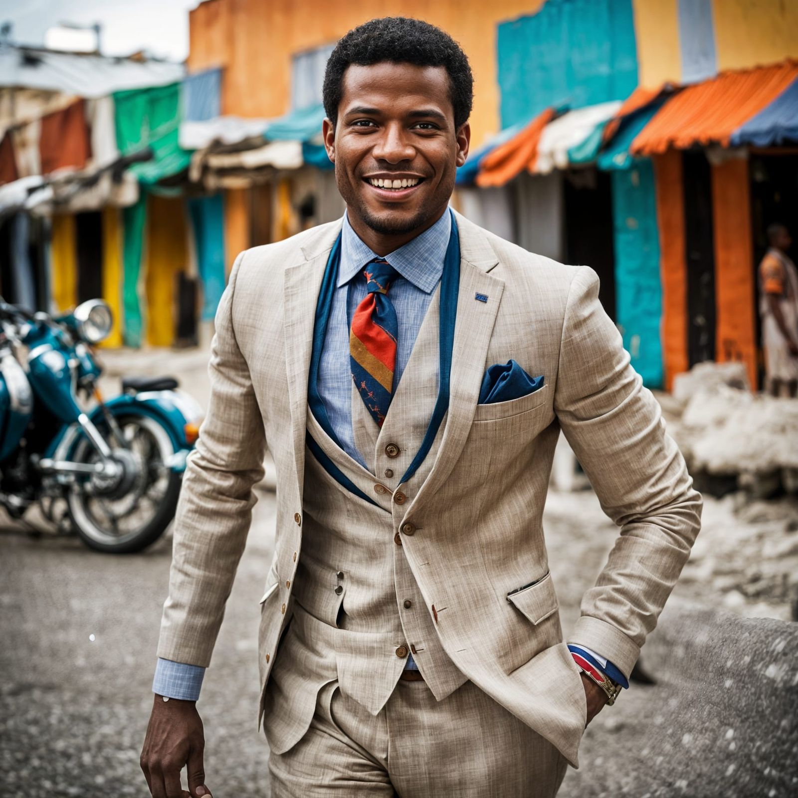 Dominican Republic Man in Colorful, Detailed Digital Art