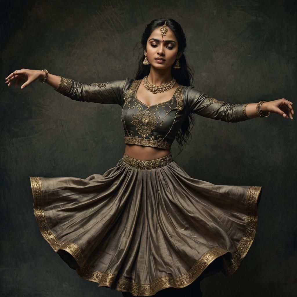 Beautiful and graceful Indian Kathak dancer