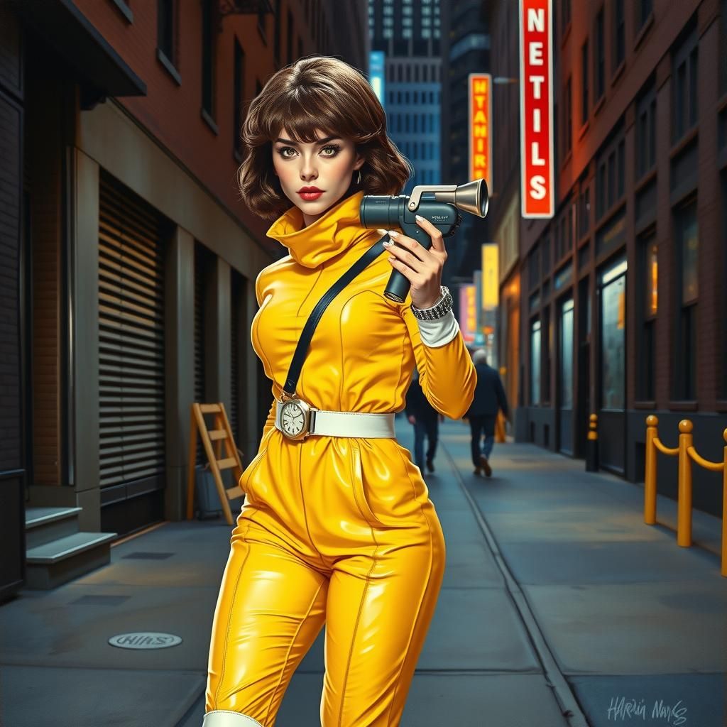 Retro 80s Sci-Fi April O'Neil in Oil Painting