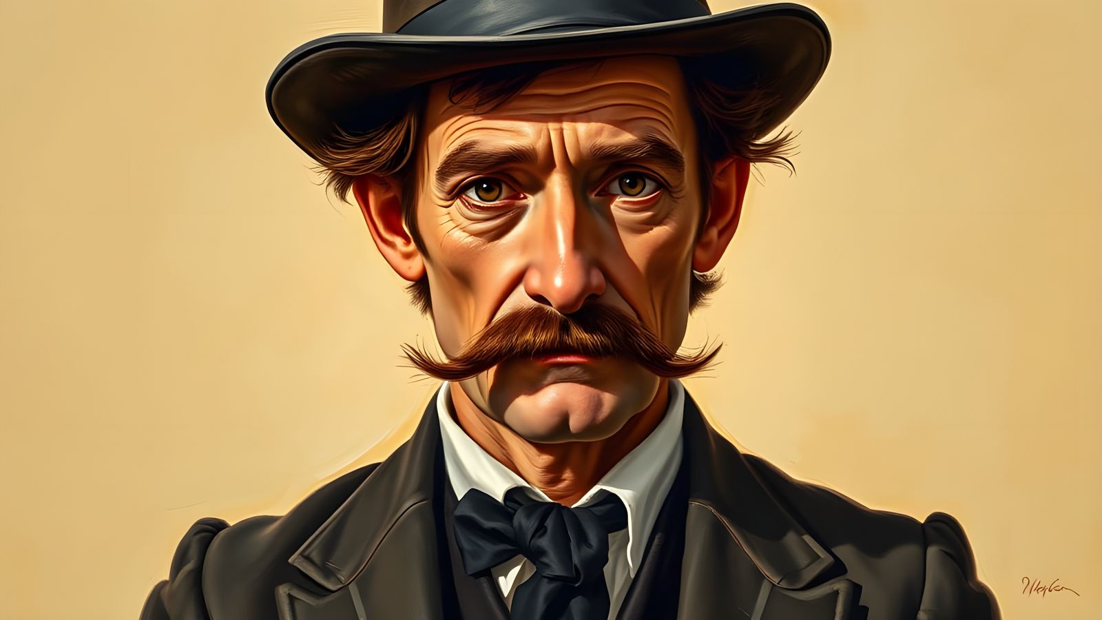 Portrait of Henry Lawson, Australian Writer and Poet, in Imp...