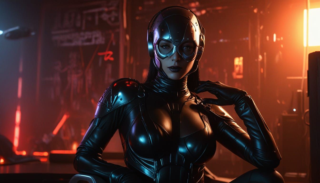 Cyber Goddess in Neon Dreamscape